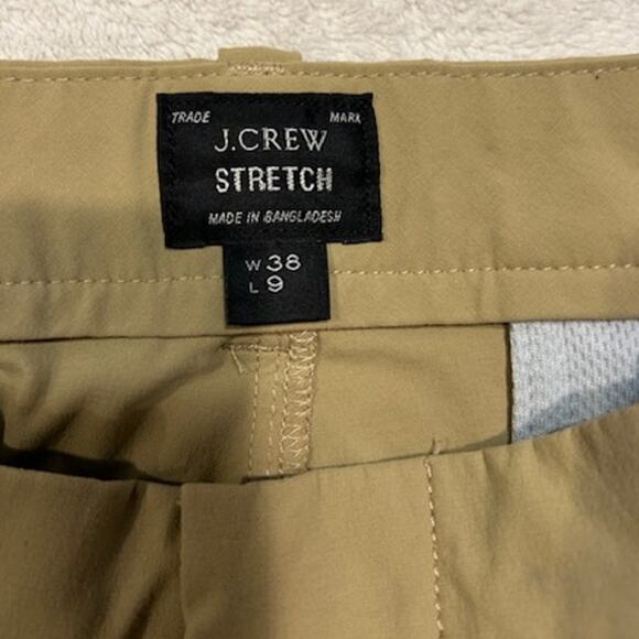 J. Crew Tan 9" Tech Shorts Stretch Performance Water Resistant Chino Golf Sz 38 - Picture 8 of 10